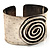 Wide Hammered Stainless Steel Tribal 'Mesmerizing Spiral' Cuff-Bangle - view 5