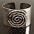 Wide Hammered Stainless Steel Tribal 'Mesmerizing Spiral' Cuff-Bangle - view 3