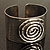 Wide Hammered Stainless Steel Tribal 'Mesmerizing Spiral' Cuff-Bangle - view 7