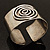 Wide Hammered Stainless Steel Tribal 'Mesmerizing Spiral' Cuff-Bangle - view 17