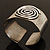 Wide Hammered Stainless Steel Tribal 'Mesmerizing Spiral' Cuff-Bangle - view 18