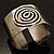 Wide Hammered Stainless Steel Tribal 'Mesmerizing Spiral' Cuff-Bangle - view 9