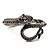 Vintage Diamante Snake Bangle Bracelet (Burn Silver Tone) - view 4