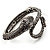 Vintage Diamante Snake Bangle Bracelet (Burn Silver Tone) - view 6