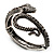Vintage Diamante Snake Bangle Bracelet (Burn Silver Tone) - view 11