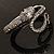 Vintage Diamante Snake Bangle Bracelet (Burn Silver Tone) - view 12