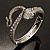 Vintage Diamante Snake Bangle Bracelet (Burn Silver Tone) - view 5