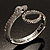 Vintage Diamante Snake Bangle Bracelet (Burn Silver Tone) - view 14