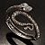 Vintage Diamante Snake Bangle Bracelet (Burn Silver Tone) - view 15