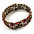Victorian Red Crystal Floral Flex Cuff Bangle (Bronze Tone) - view 9