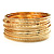 Gold Plated Thin Smooth & Textured Bangle Set - 12 Pcs - view 5