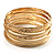 Gold Plated Thin Smooth & Textured Bangle Set - 12 Pcs - view 4