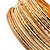 Gold Plated Thin Smooth & Textured Bangle Set - 12 Pcs - view 8