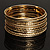 Gold Plated Thin Smooth & Textured Bangle Set - 12 Pcs - view 2