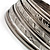 Rhodium Plated Thin Smooth & Textured Bangle Set -  7 Pcs - view 4