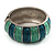 Segmental Wide Enamel Hinged Bangle (Light Blue & Light Green) - view 4