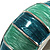 Segmental Wide Enamel Hinged Bangle (Light Blue & Light Green) - view 7