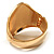 Chunky Asymmetrical Gold Tone Hinged Fashion Bangle - view 3