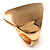 Chunky Asymmetrical Gold Tone Hinged Fashion Bangle - view 4