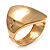 Chunky Asymmetrical Gold Tone Hinged Fashion Bangle - view 8