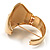 Chunky Asymmetrical Gold Tone Hinged Fashion Bangle - view 6