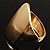 Chunky Asymmetrical Gold Tone Hinged Fashion Bangle - view 9