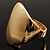 Chunky Asymmetrical Gold Tone Hinged Fashion Bangle - view 2