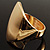 Chunky Asymmetrical Gold Tone Hinged Fashion Bangle - view 10