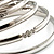 Silver Plated Smooth & Crystal Metal Bangles - Set of 5 Pcs - view 2