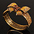Swarovski Crystal Antique Gold Tone Bow Hinged Bangle Bracelet (Brown, Citrine, Amber Colour) - view 12
