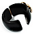 Black Resin Chunky Bangle with Gold Diamante Flower (Magnetic Closure) - view 5