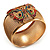Wide Multicoloured Butterfly Mesh Bangle Bracelet (Gold Tone) - 18cm Length - view 9