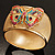 Wide Multicoloured Butterfly Mesh Bangle Bracelet (Gold Tone) - 18cm Length - view 10