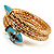 Gold Plated Diamante Snake Flex Bangle Bracelet - view 6