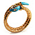 Gold Plated Diamante Snake Flex Bangle Bracelet - view 9