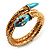 Gold Plated Diamante Snake Flex Bangle Bracelet