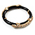 Thin Black Resin 'Lizard' Bangle Bracelet - view 8