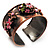 Copper Crystal Floral Enamel Cuff Bangle (Pink) - view 6