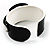 Stylish Chunky Acrylic Belt Cuff Bangle (Black & White) - up to 18cm wrist - view 3