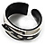 Stylish Chunky Acrylic Belt Cuff Bangle (White & Black) - up to 18cm wrist - view 5