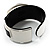 Stylish Chunky Acrylic Belt Cuff Bangle (White & Black) - up to 18cm wrist - view 4