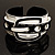 Stylish Chunky Acrylic Belt Cuff Bangle (White & Black) - up to 18cm wrist - view 3