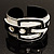 Stylish Chunky Acrylic Belt Cuff Bangle (White & Black) - up to 18cm wrist - view 9