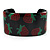 Black Metal Strawberry Cuff Bangle - up to 19cm length - view 3