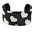 Black & Cream Metal Heart Cuff Bangle - up to 19cm length - view 7