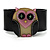 Funky Owl Plastic Cuff Bangle (Black, Pink & Khaki) - view 3