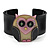 Funky Owl Plastic Cuff Bangle (Black, Pink & Khaki)