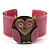Funky Owl Plastic Cuff Bangle (Pink, Beige & Olive)