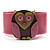 Funky Owl Plastic Cuff Bangle (Pink, Beige & Olive) - view 3