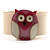 Funky Owl Plastic Cuff Bangle (Antique White, Pink & Deep Pink) - view 2